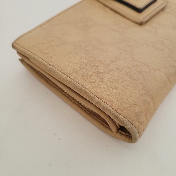 GUCCI D-Ring Abbey Clutch Wallet Large Monogram Bifold Beige Tan Vintage Designe - Picture 11 of 12